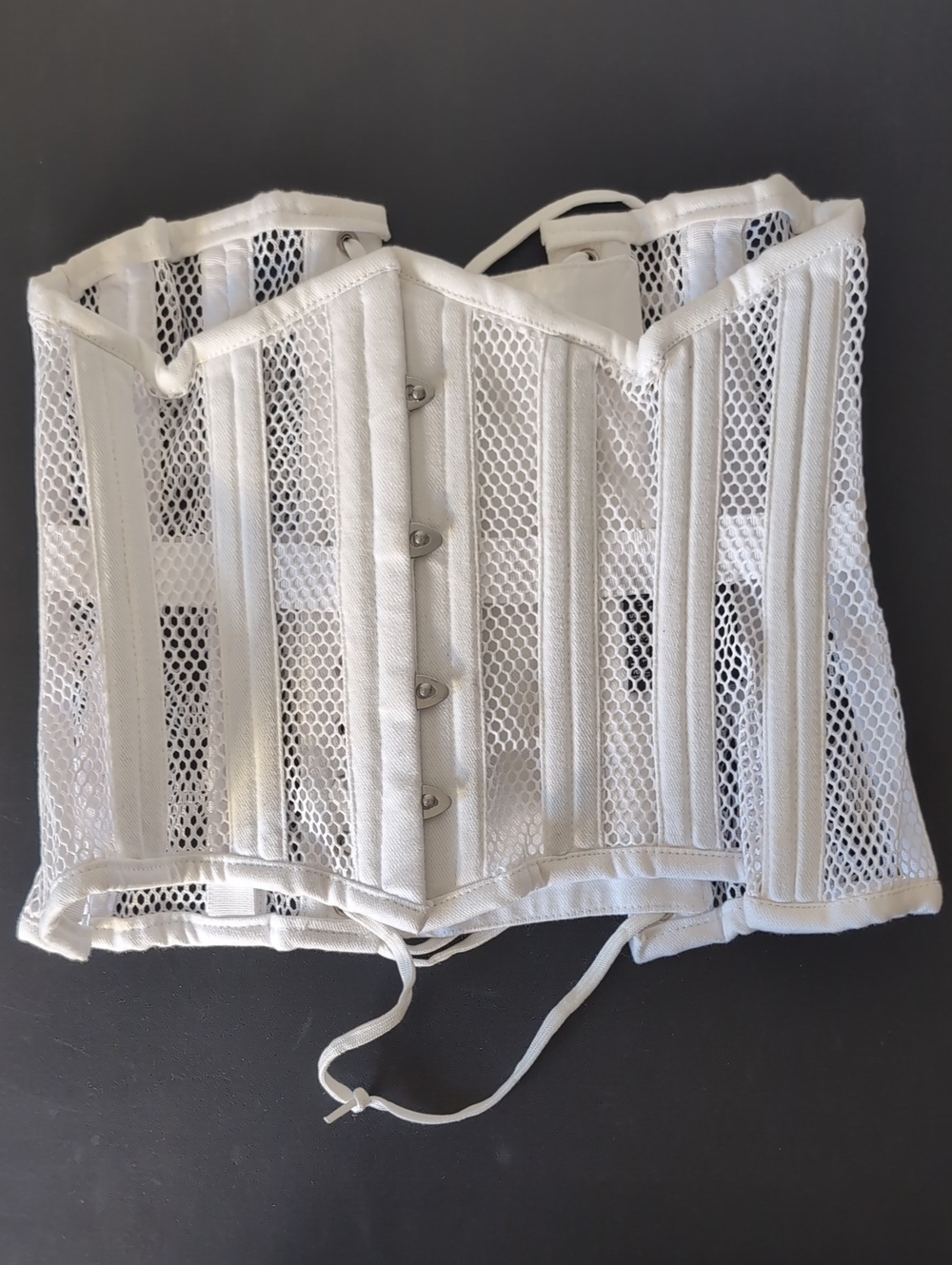 White Mesh Waist Cincher Corset - Unbranded